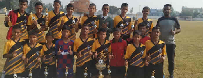 Champion of Aryaman Vikram Birla Football trophy